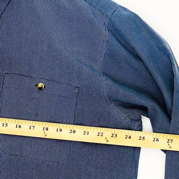 Longsleeve Blue Checkered Button-Down Dress Shirt - Picture 5 of 6